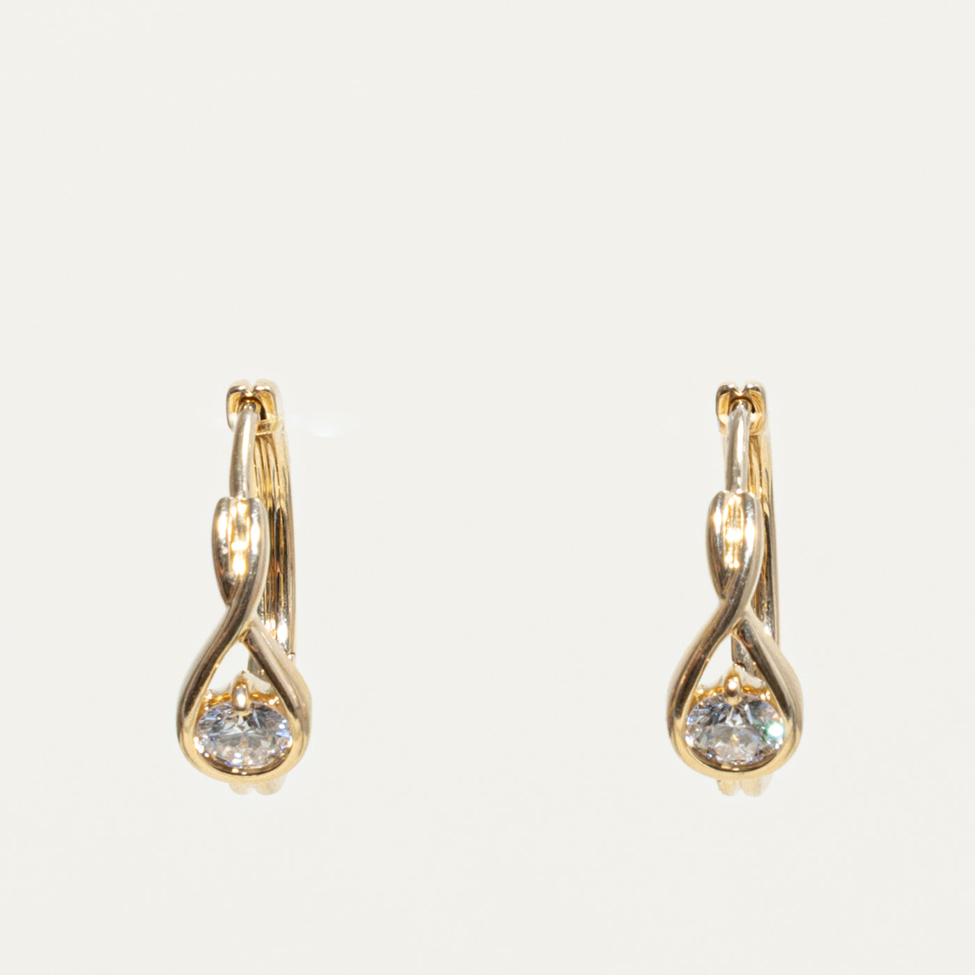 14k Solitaire Diamond Hoop Earrings | 1.0ctw VVS2/VS1 G/H