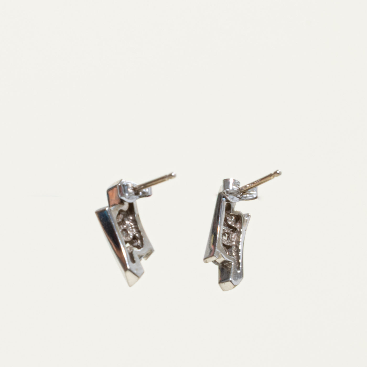 14k Channel Set Diamond Stud Earrings | 0.27ctw
