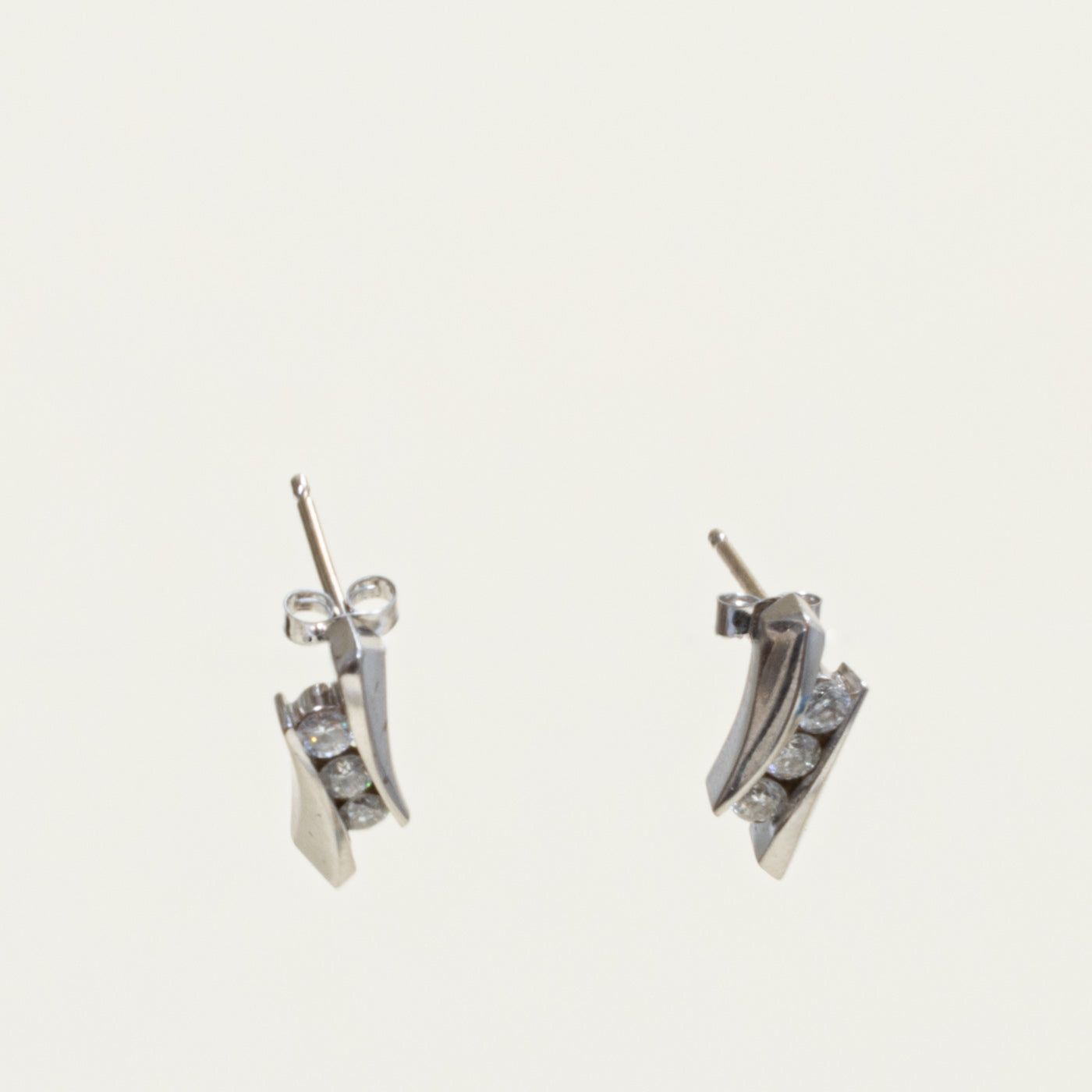 14k Channel Set Diamond Stud Earrings | 0.27ctw