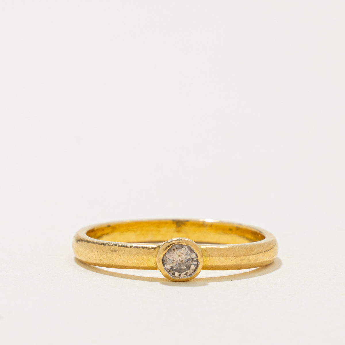 22k Solitaire Bezel Set Diamond Ring | 0.15ct | SZ 6