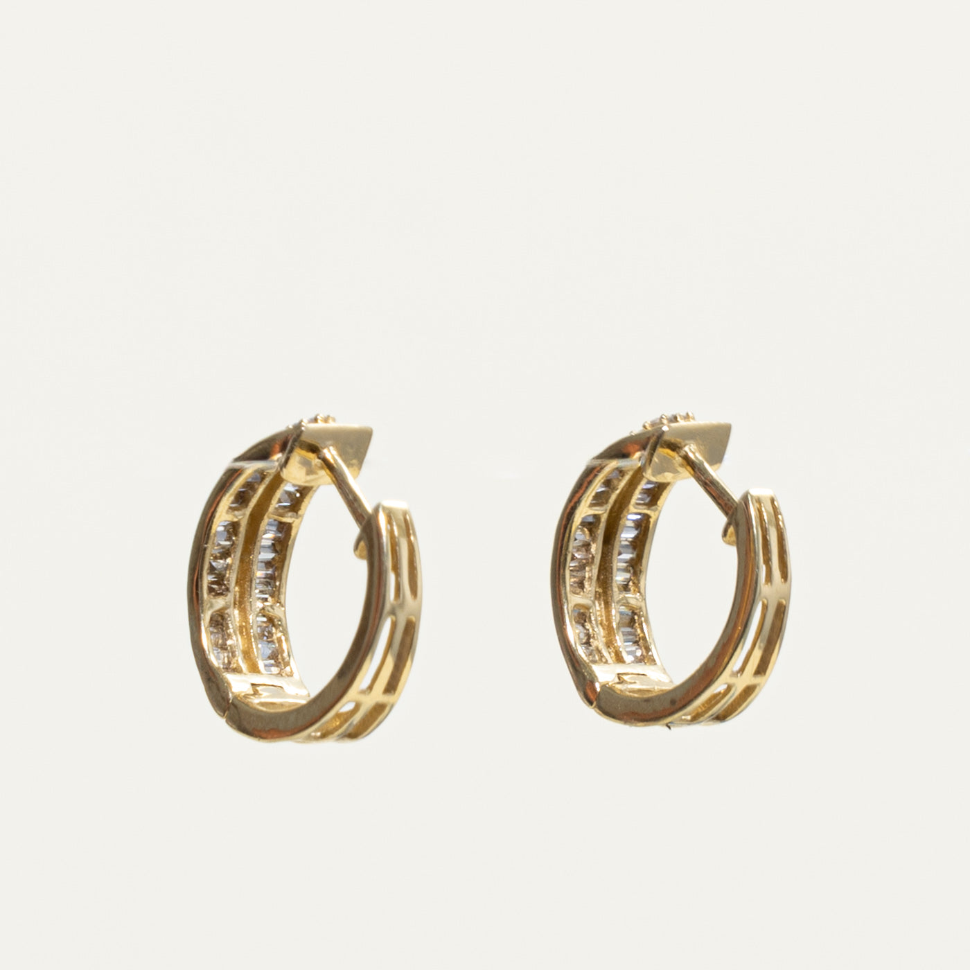 18k Mixed Cut Diamond Hoop Earrings | 0.50ctw