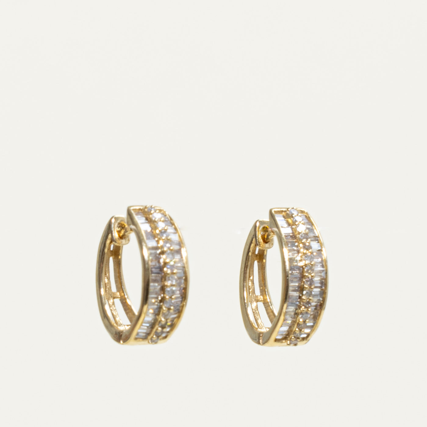 18k Mixed Cut Diamond Hoop Earrings | 0.50ctw