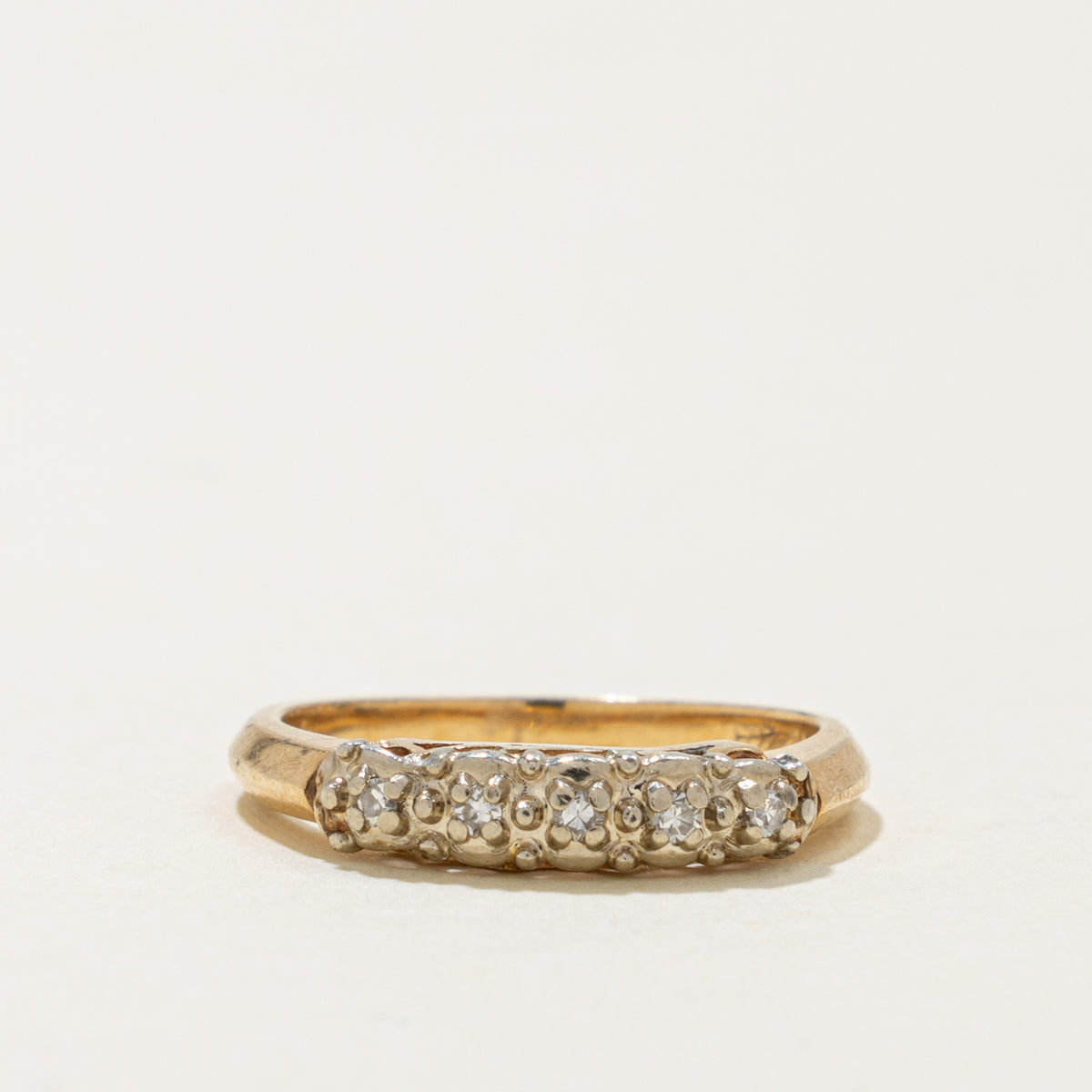 14k Illusion Set Five Stone Diamond Band | 0.02ctw | SZ 3.75