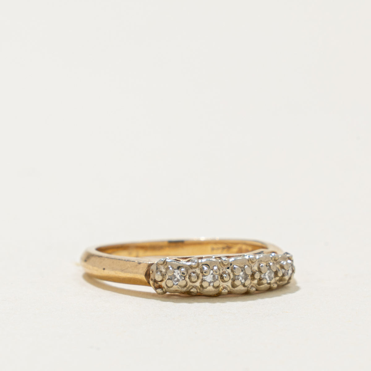 14k Illusion Set Five Stone Diamond Band | 0.02ctw | SZ 3.75