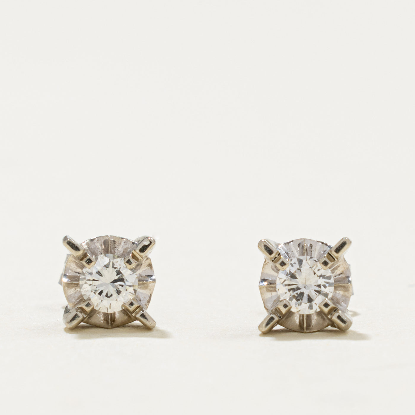 14k Illusion Set Diamond Stud Earrings | 0.26ctw