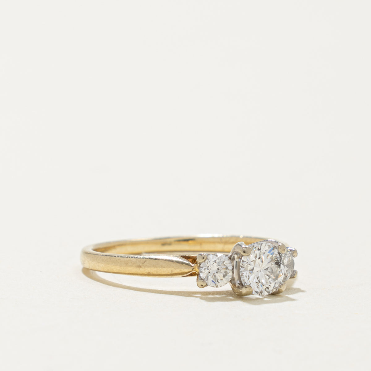 14k Three Stone Diamond Engagement Ring | 0.47ctw | SZ 4.5