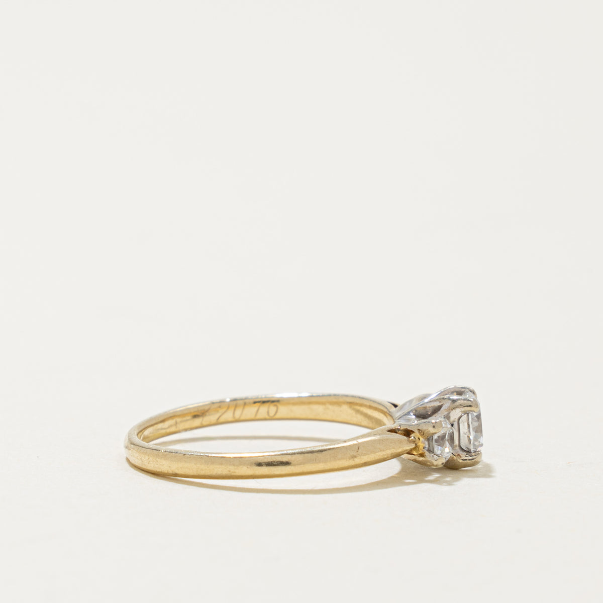 14k Three Stone Diamond Engagement Ring | 0.47ctw | SZ 4.5