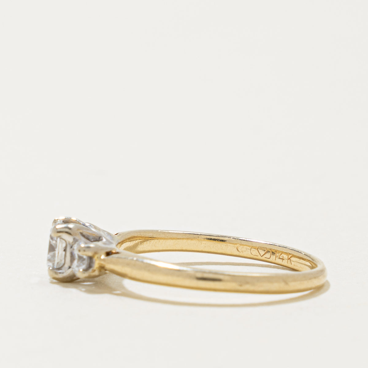 14k Three Stone Diamond Engagement Ring | 0.47ctw | SZ 4.5