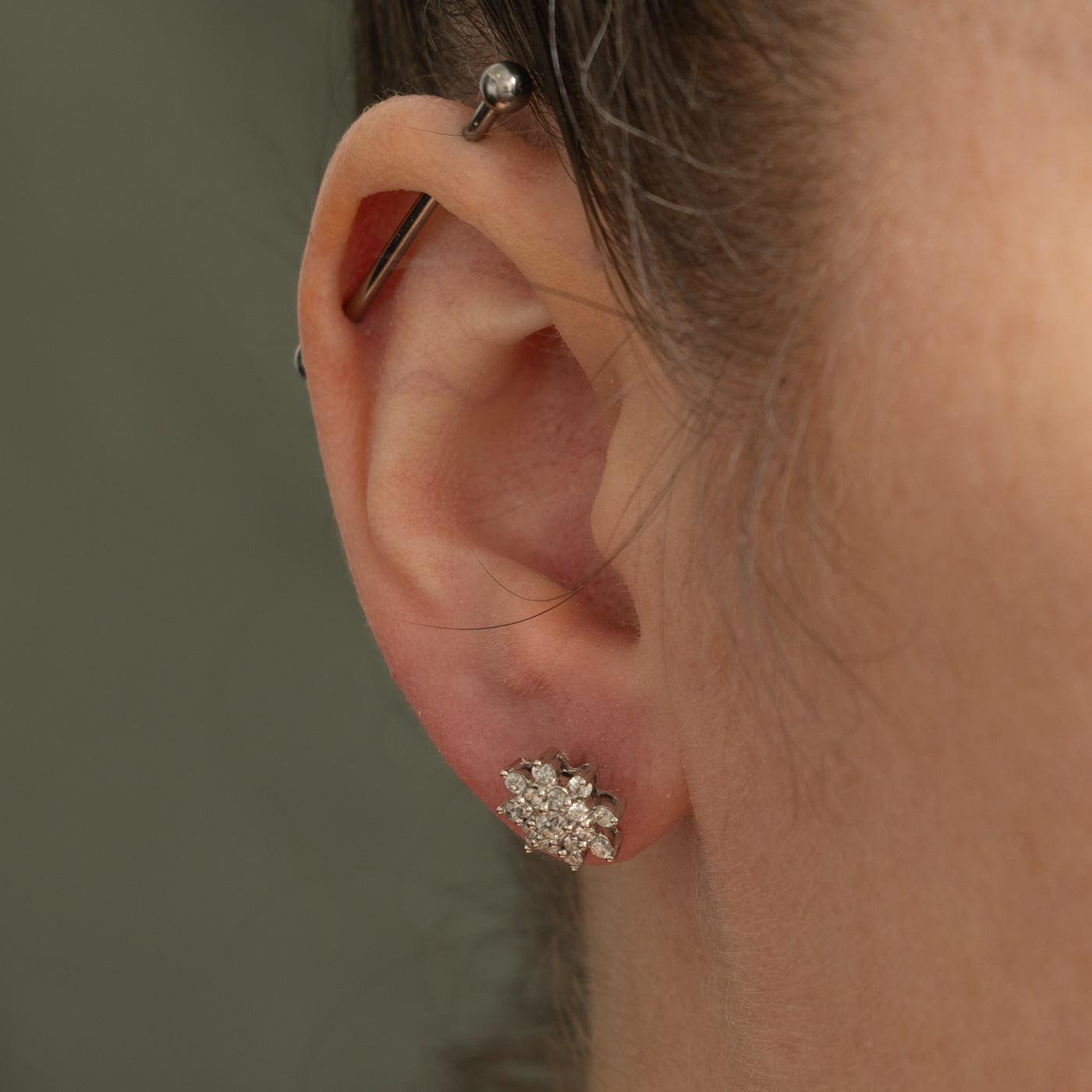 14k Diamond Petal Cluster Stud Earrings | 0.77ctw
