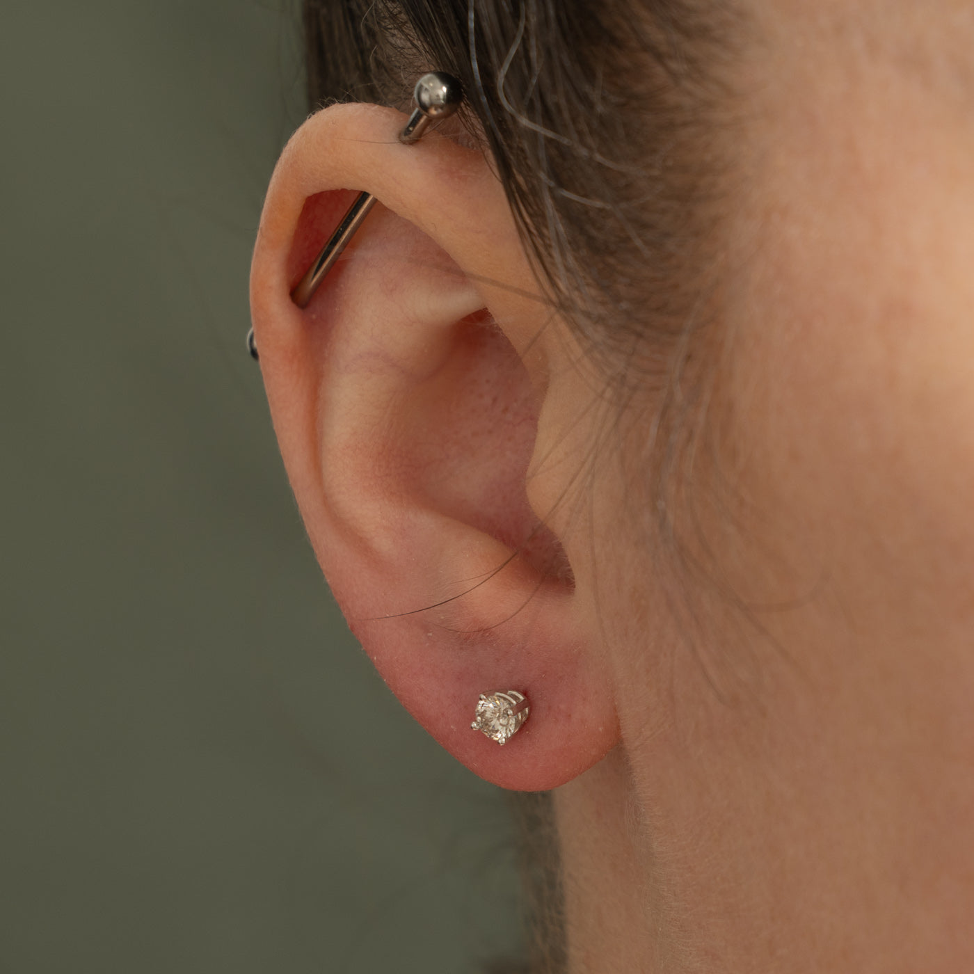 14k Round Brilliant Diamond Stud Earrings | 0.45ctw I2 K/L