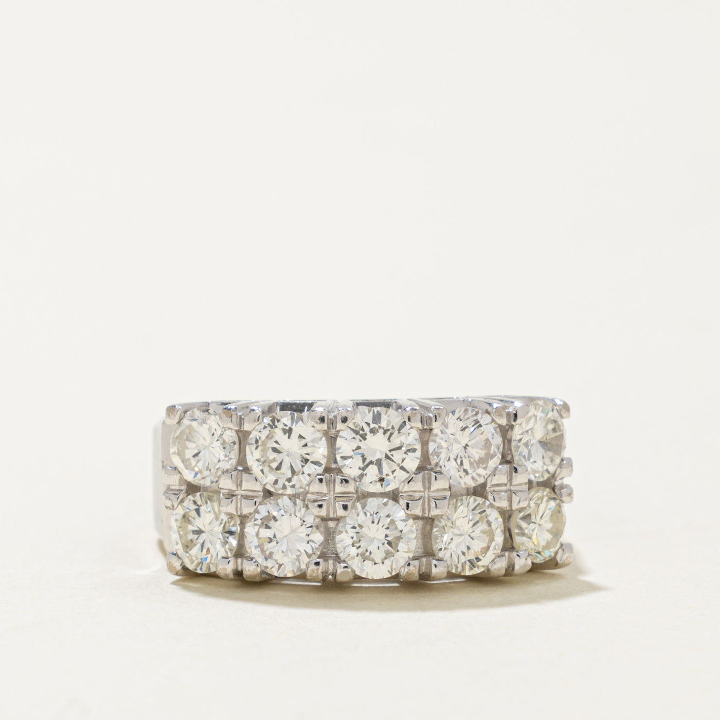 14k Double Row Diamond Band | 1.70ctw | 8.2mm | SZ 6