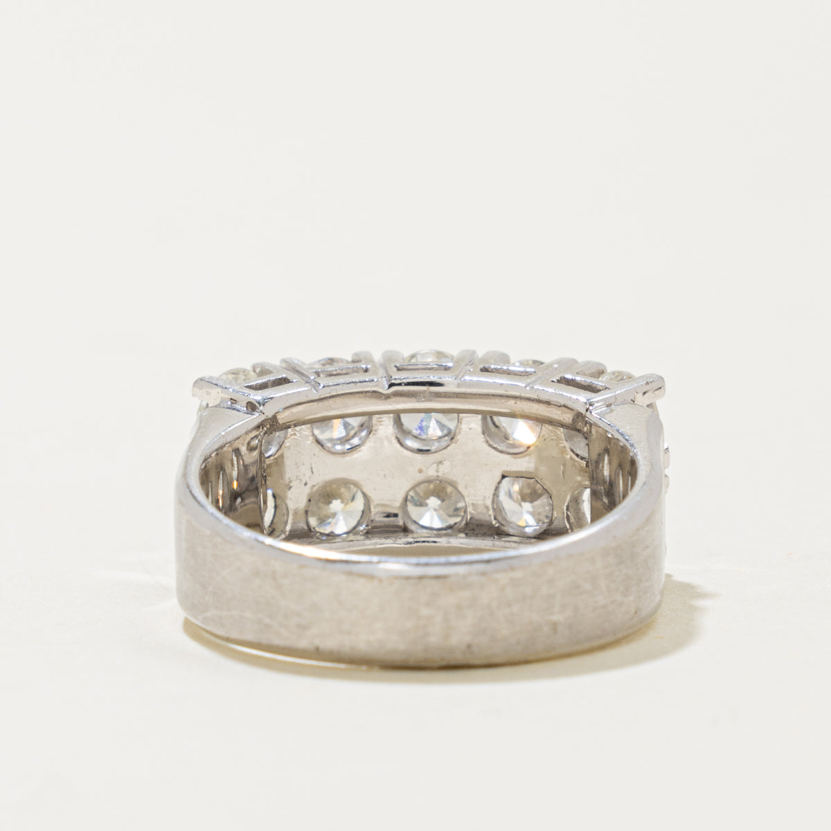 14k Double Row Diamond Band | 1.70ctw | 8.2mm | SZ 6