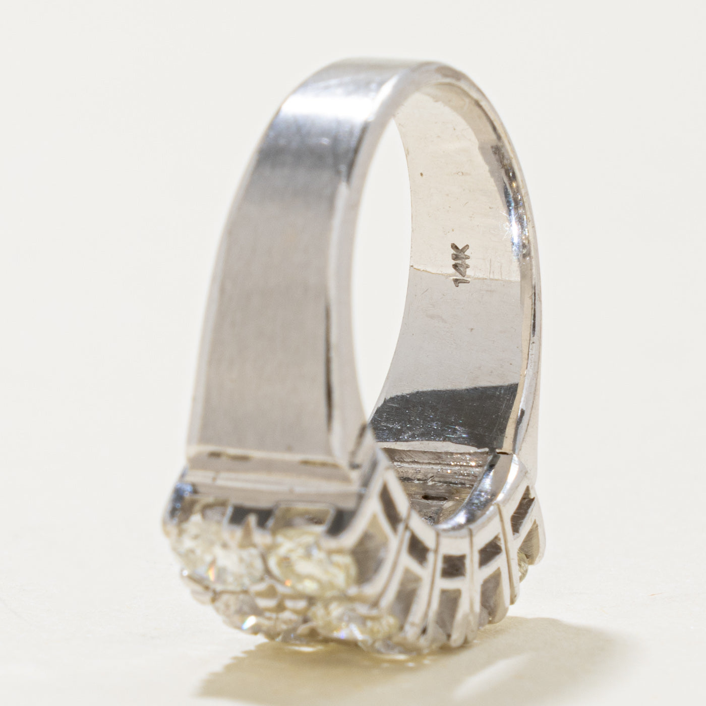 14k Double Row Diamond Band | 1.70ctw | 8.2mm | SZ 6