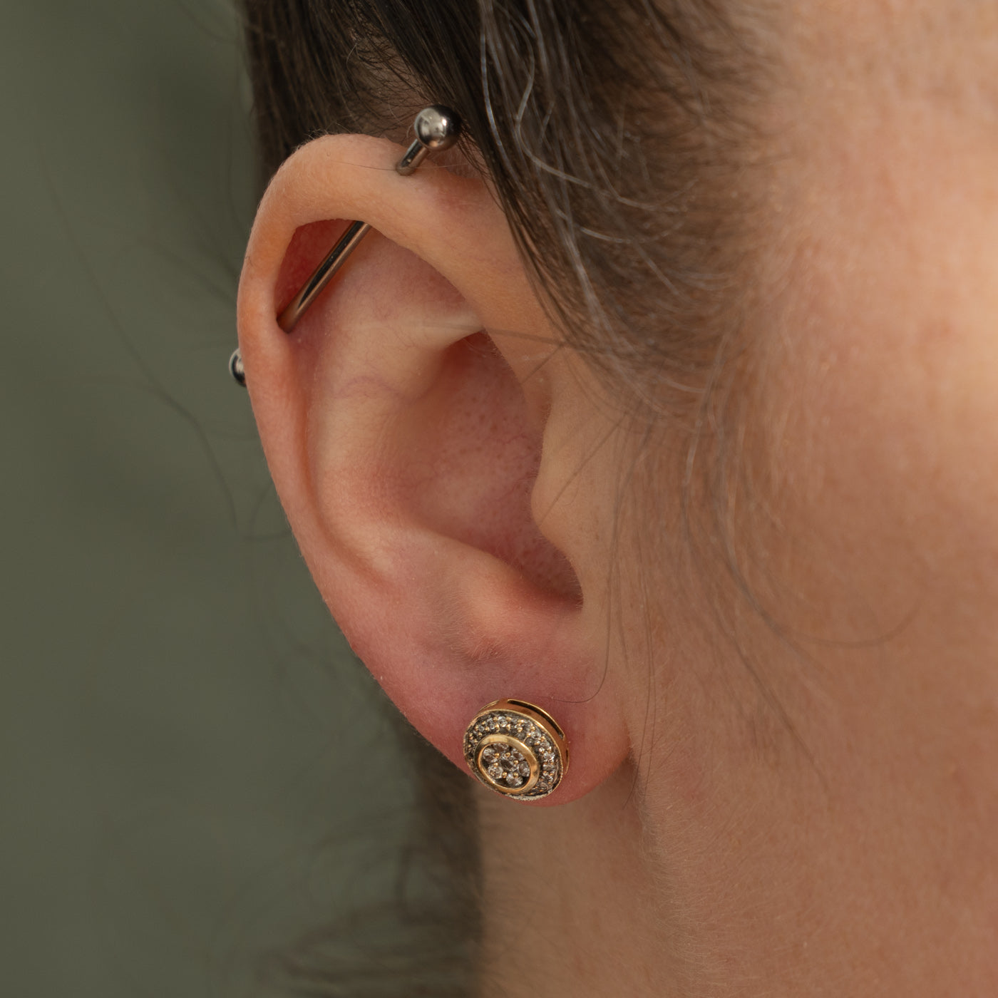 14k Diamond Cluster Halo Stud Earrings | 0.36ctw
