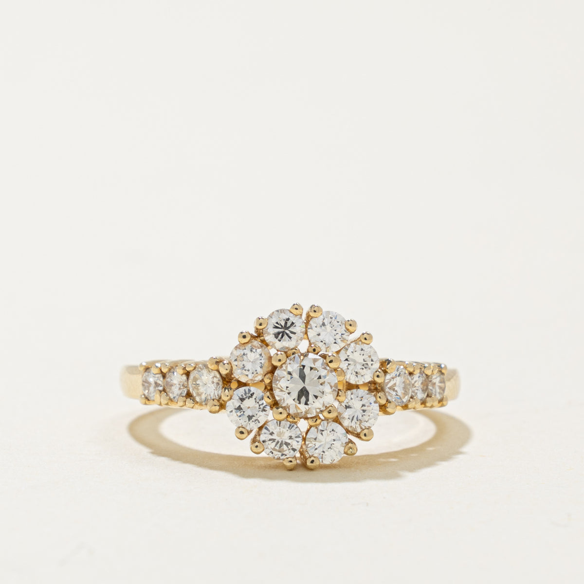 14k Diamond Floral Cluster Accented Ring | 0.62ctw | SZ 6