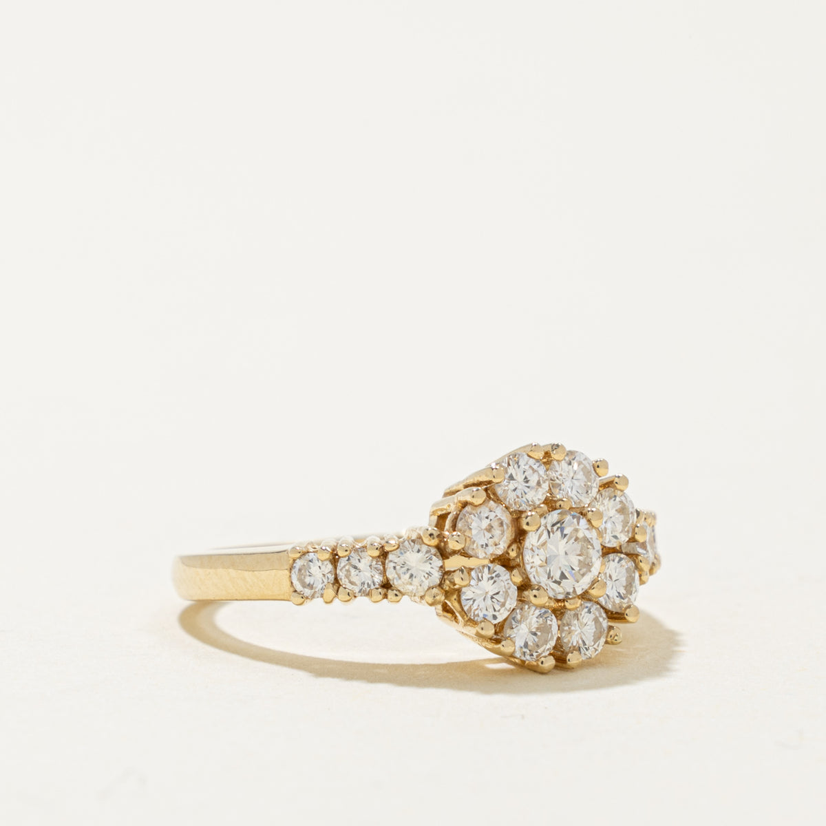 14k Diamond Floral Cluster Accented Ring | 0.62ctw | SZ 6