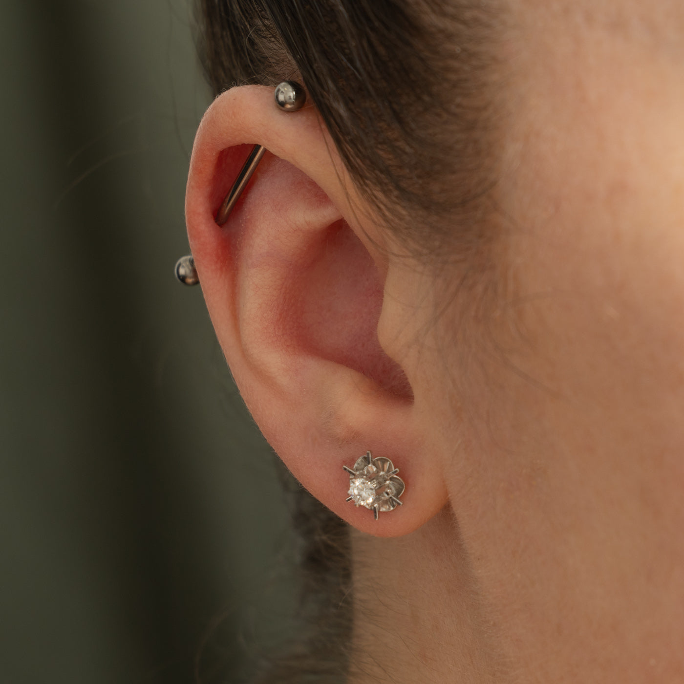 14k Diamond Floral Stud Earrings | 0.30ctw