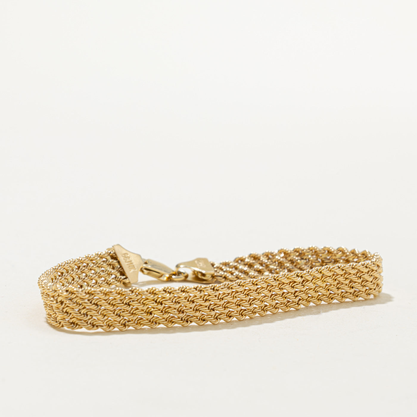 14k Yellow Gold Multi Layered Rope Chain Bracelet | 7.5"
