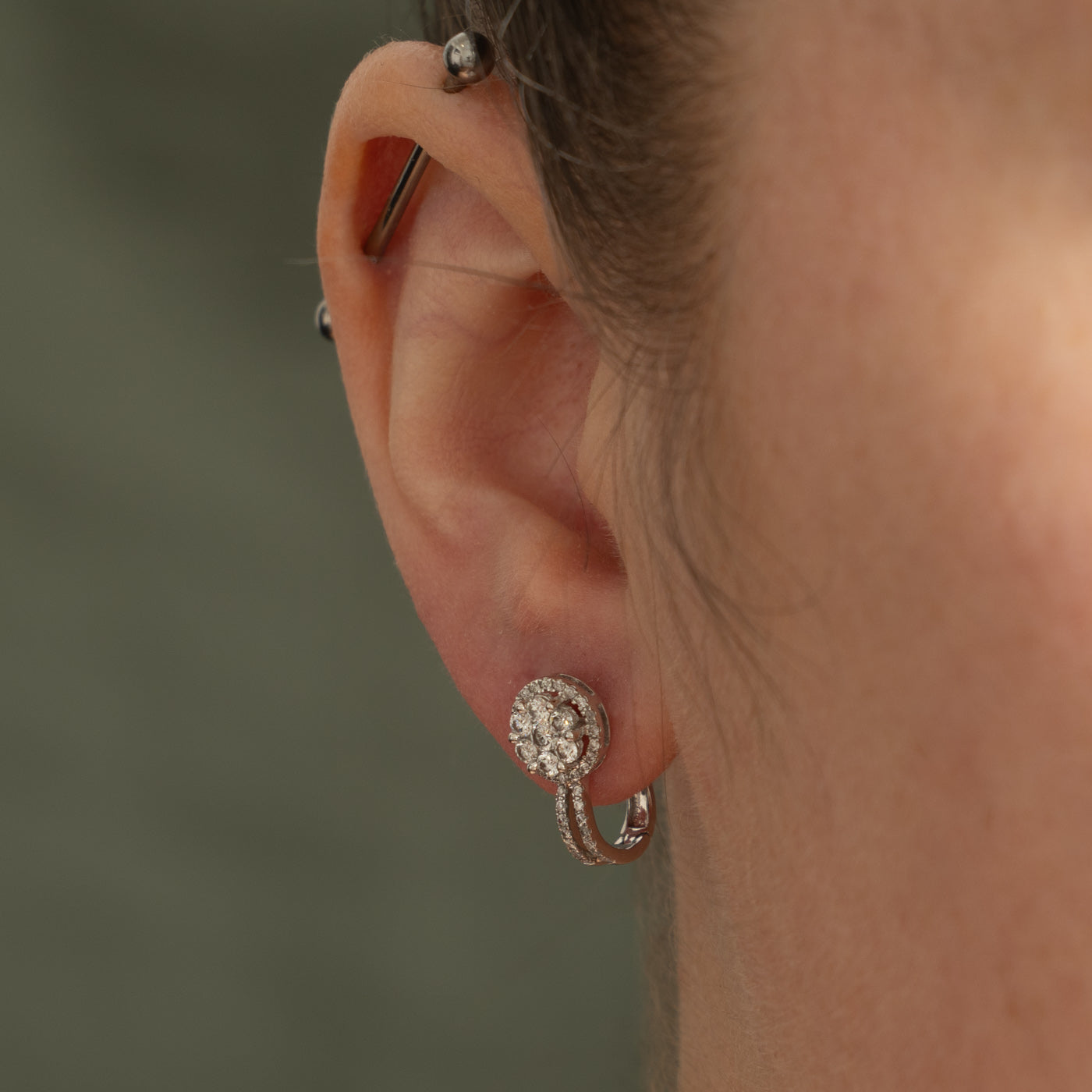 18k Diamond Cluster Earrings | 0.61ctw