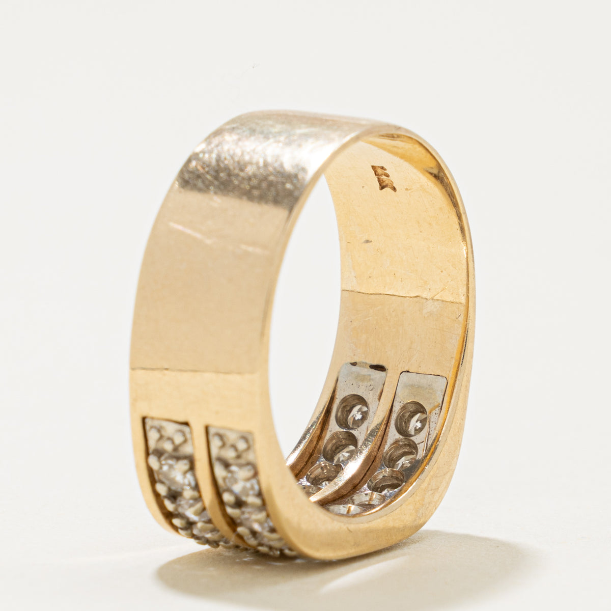 14k Double Row Diamond Band | 0.60ctw | 8.5mm | SZ 9