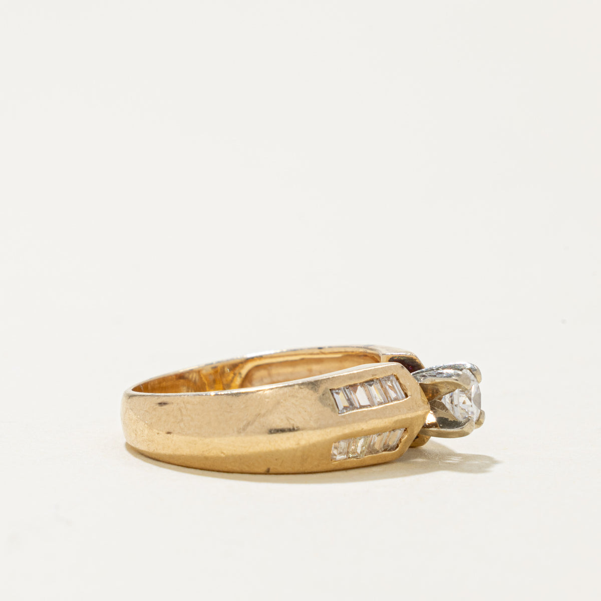 14k Diamond Baguette Cut Accented Ring | 0.38ctw | SZ 6