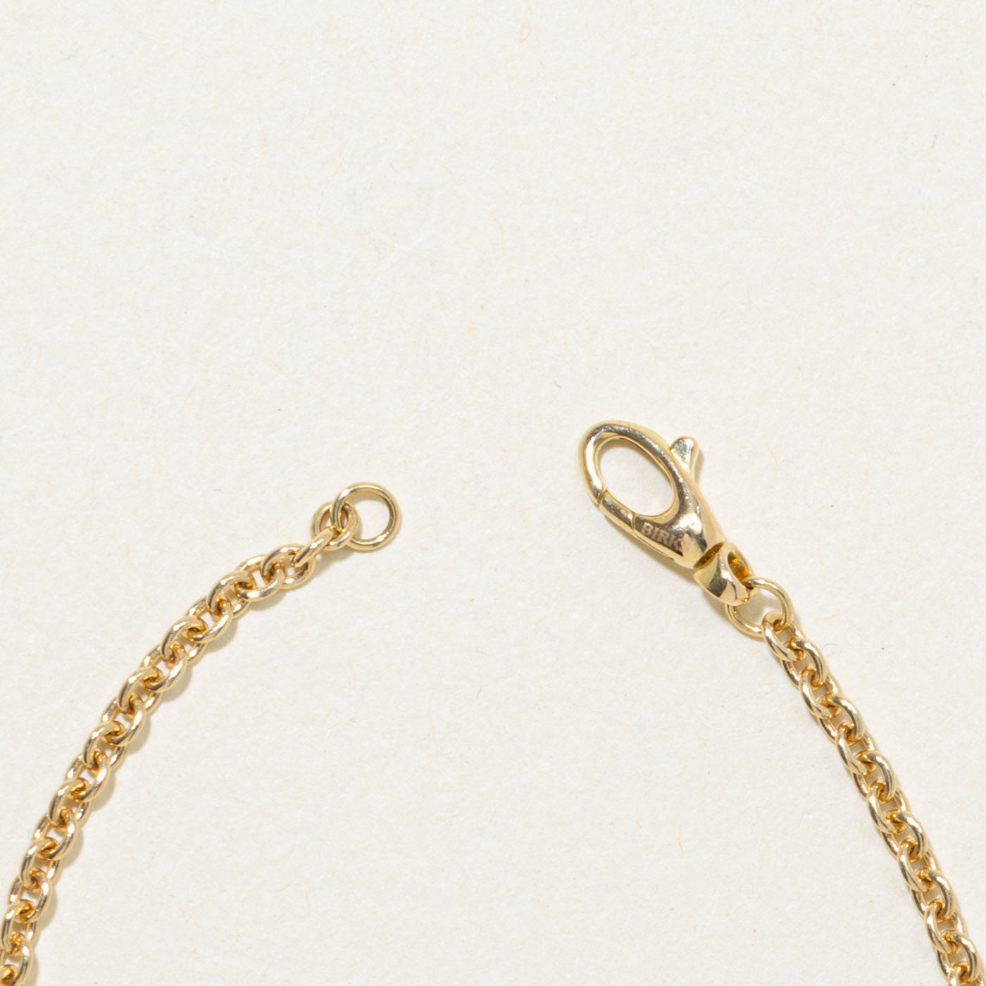 'Birks' Yellow Gold Geometric Toggle Clasp Cable Link Bracelet | 7.25"
