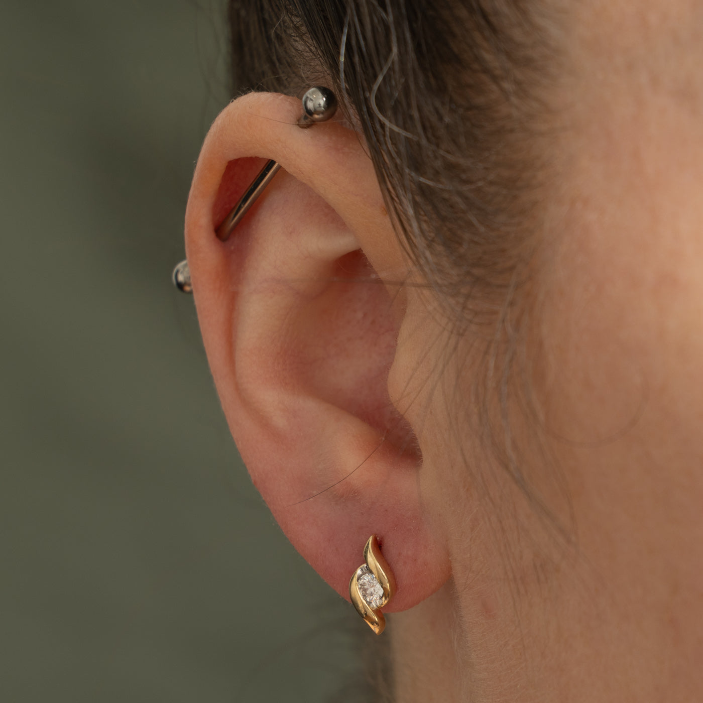 14k Diamond Abstract Stud Earrings | 1.37ctw