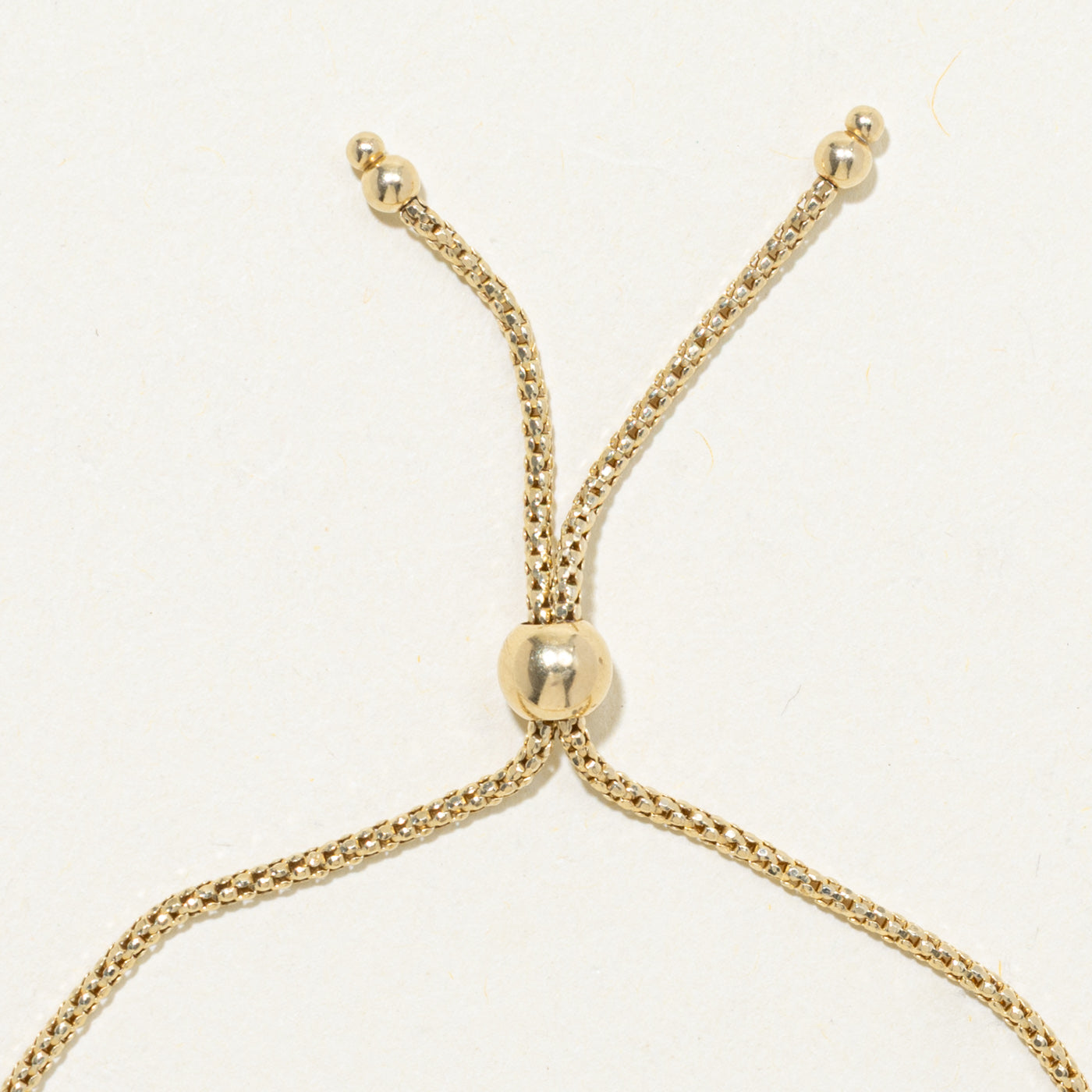 14k Yellow Gold Adjustable Bead Chain Bracelet | 9"