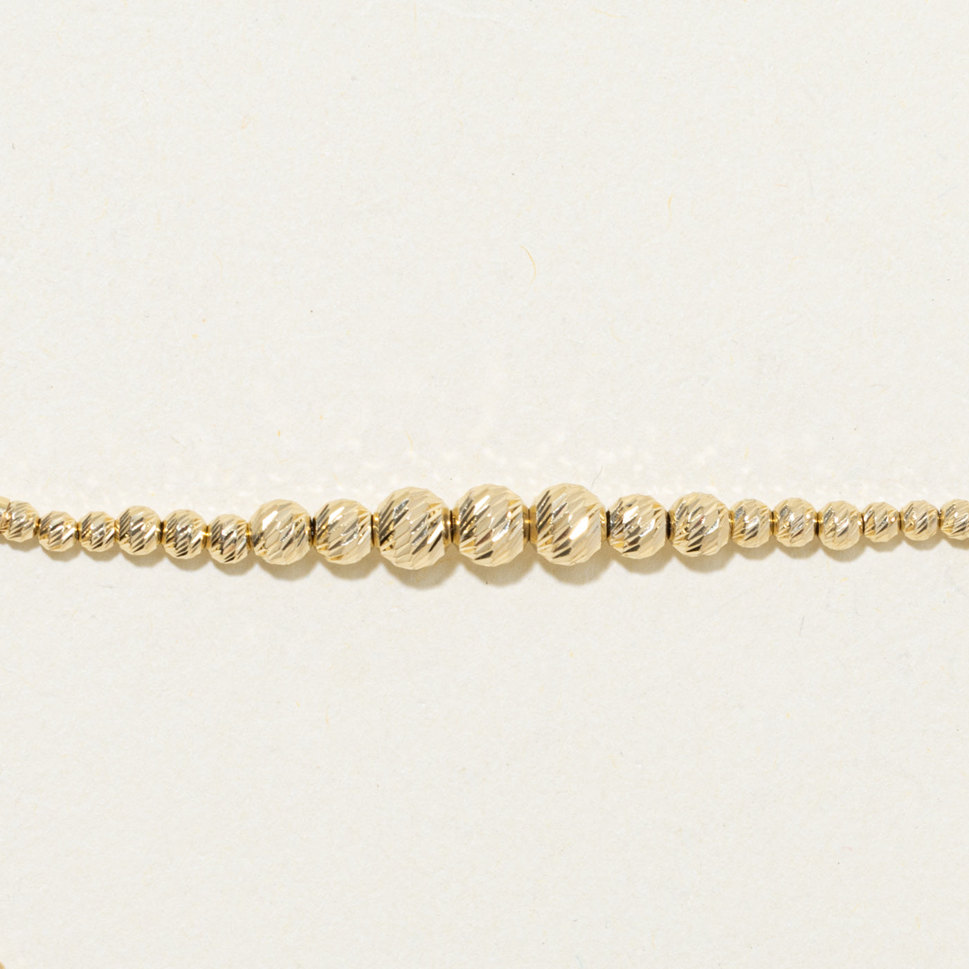 14k Yellow Gold Adjustable Bead Chain Bracelet | 9"