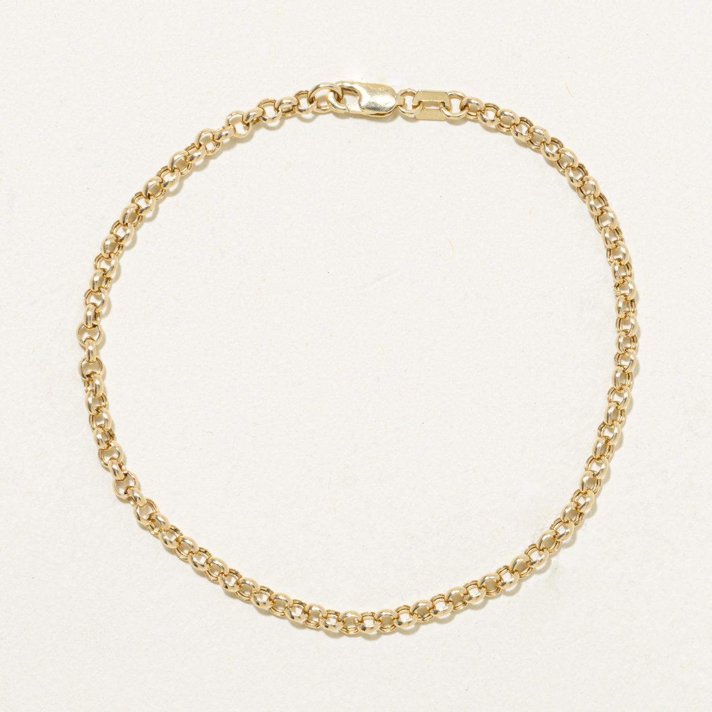 14k Yellow Gold Rolo Chain Bracelet | 7"