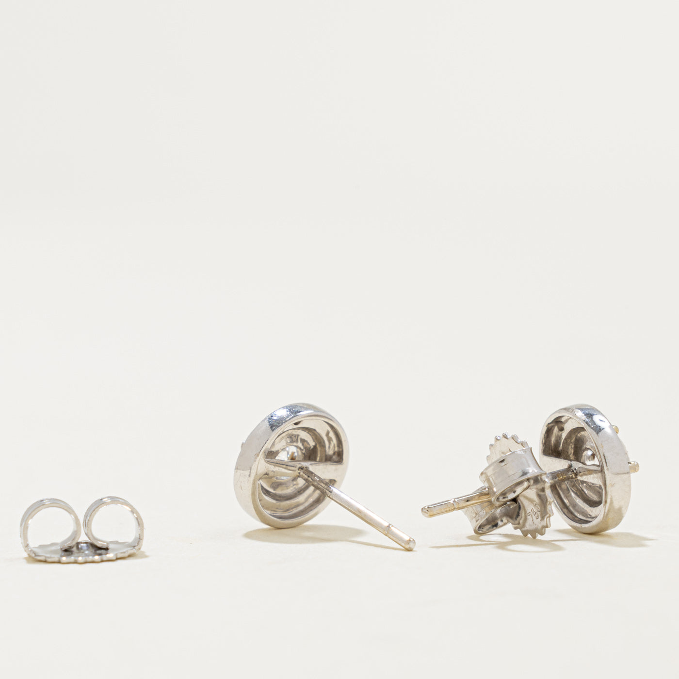 18k Diamond Halo Stud Earrings | 0.44ctw