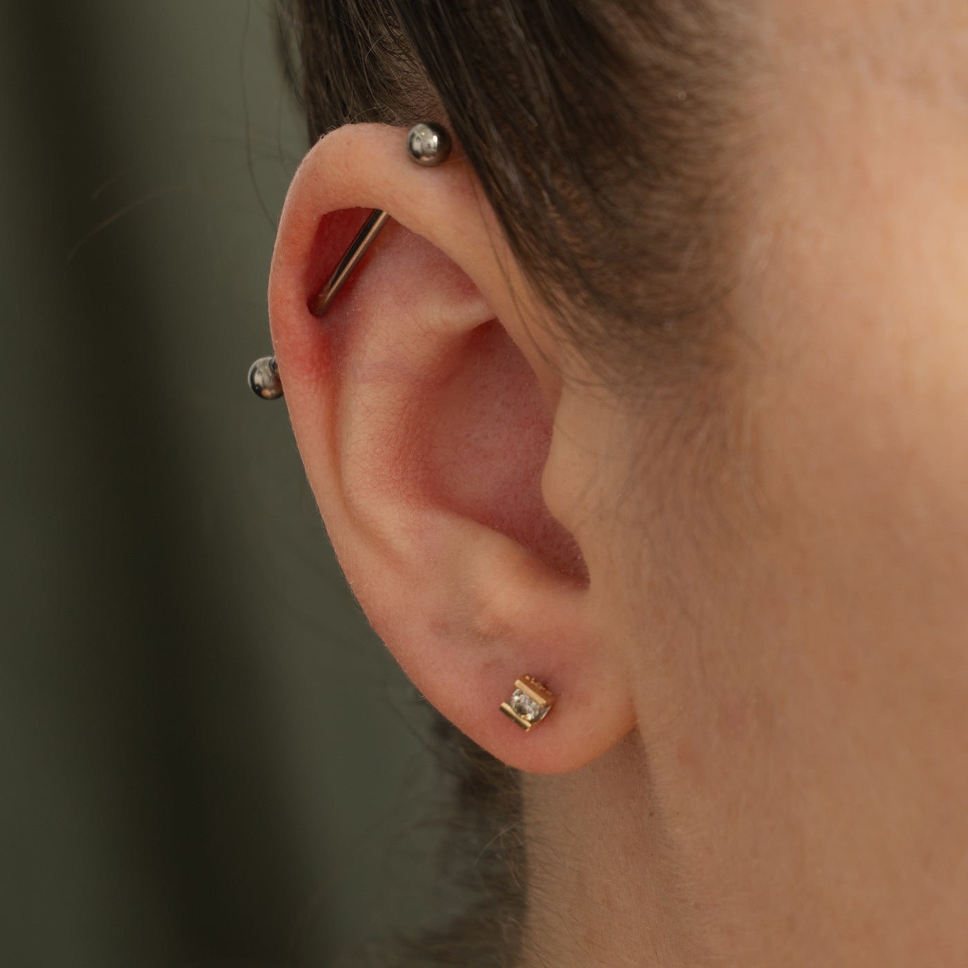 14k Tension Set Diamond Stud Earrings | 0.16ctw