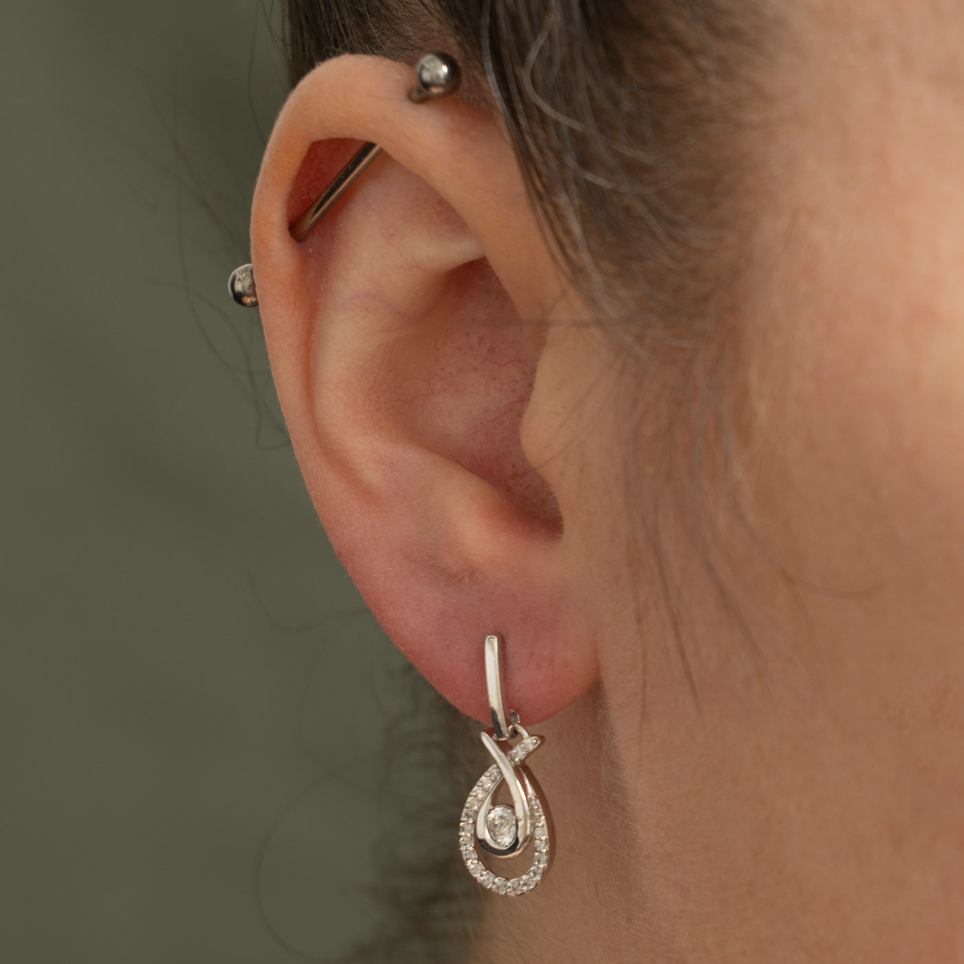 14k Diamond Pear Shaped Drop Earrings | 0.42ctw