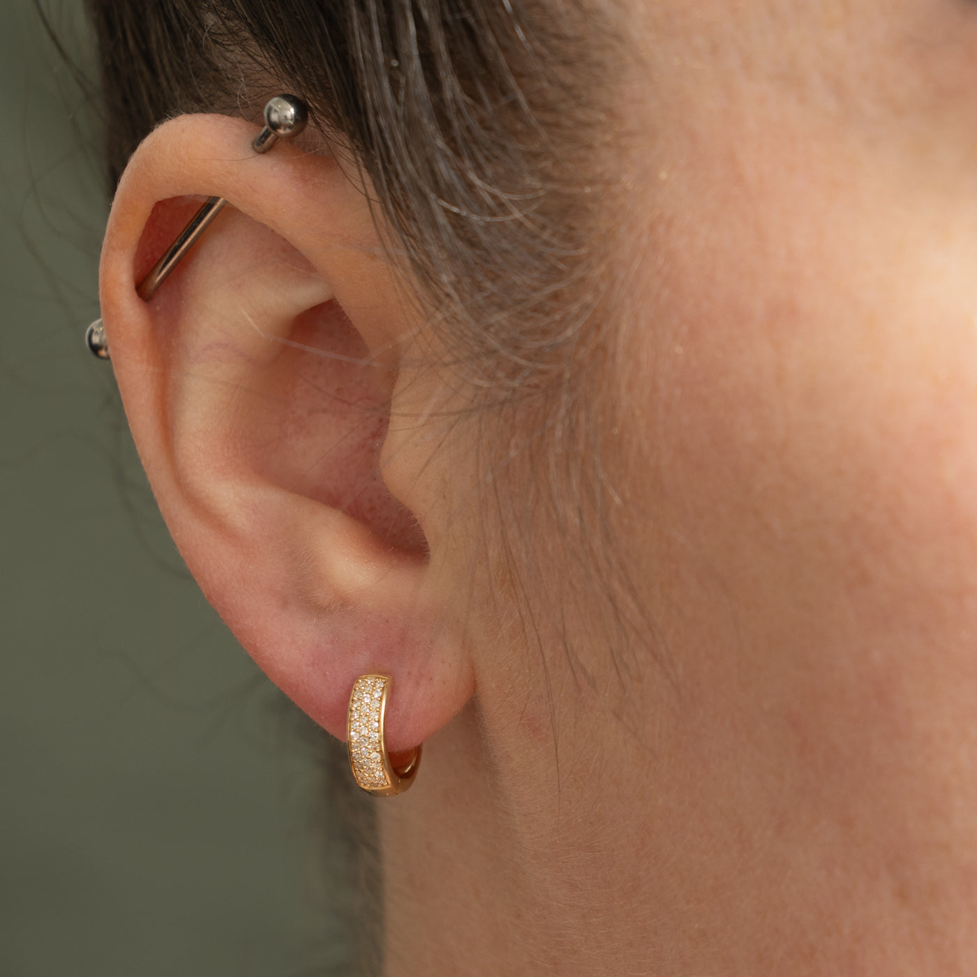 *MISSING '26* 14k Pavé Set Diamond Huggie Earrings | 0.20ctw