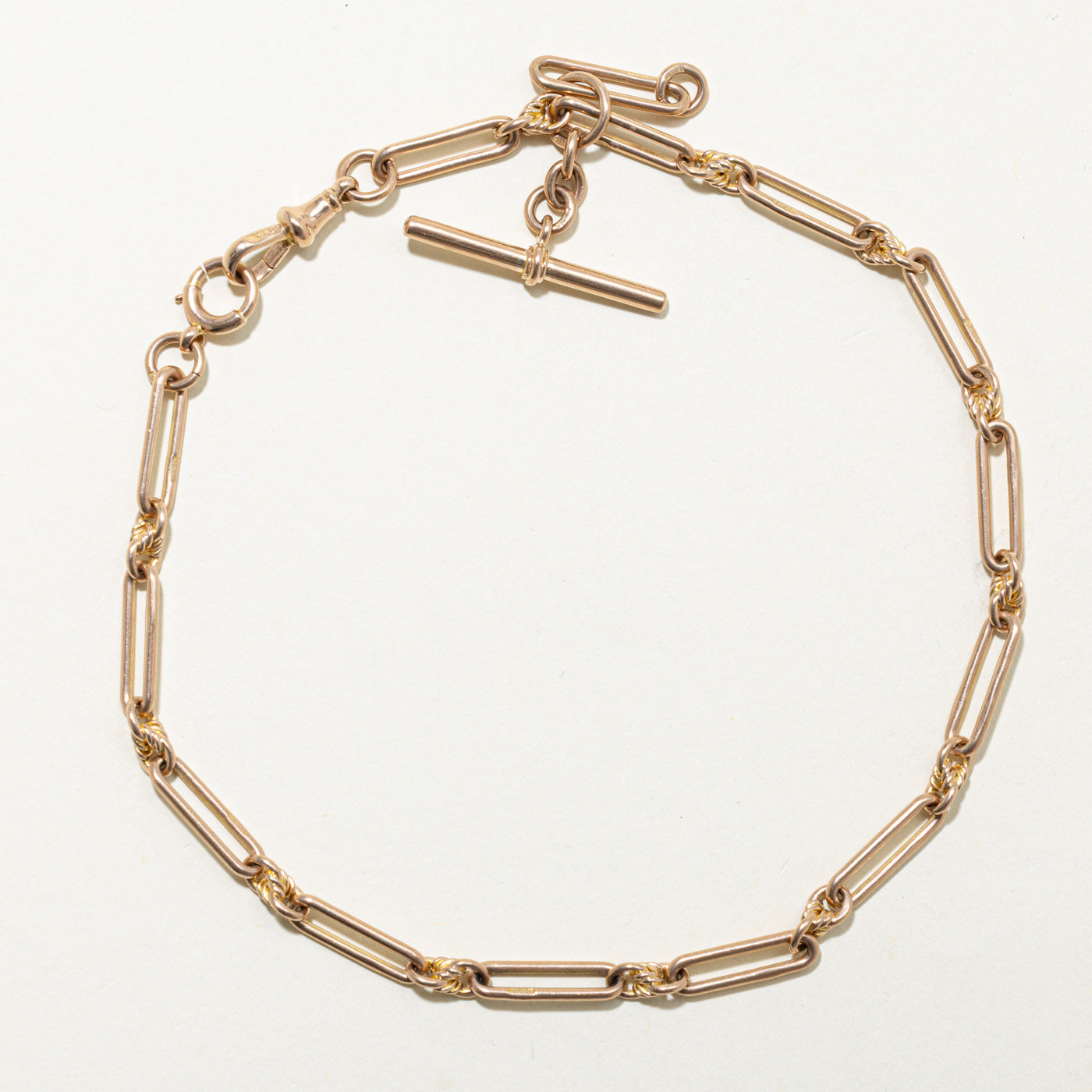 1912 Chester Yellow Gold Trombone Watch Chain | 14"