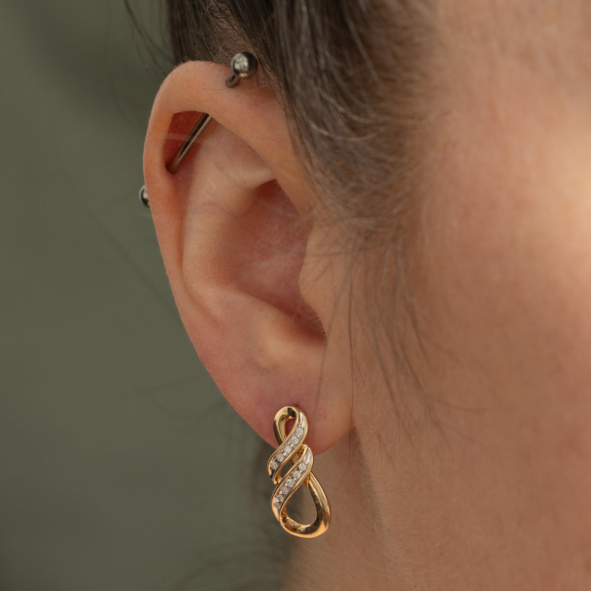 10k Diamond Infinity Drop Earrings | 0.11ctw