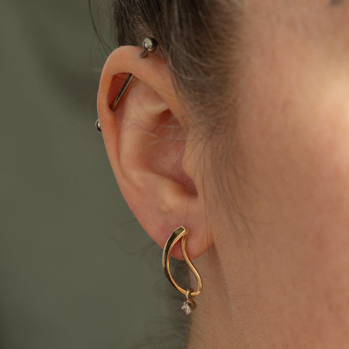 10k Diamond Pear Shaped Drop Earrings | 0.16ctw
