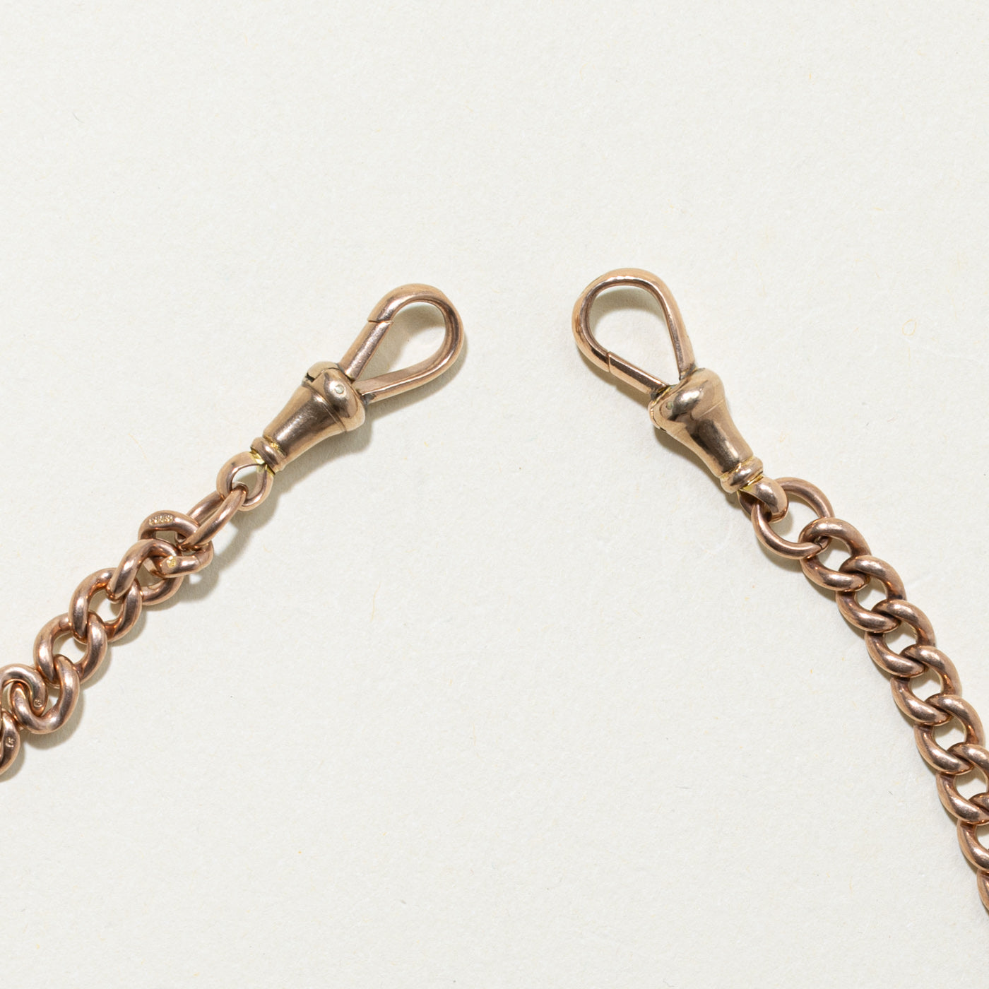 9k Yellow Gold Curb Link Watch Chain | 16"
