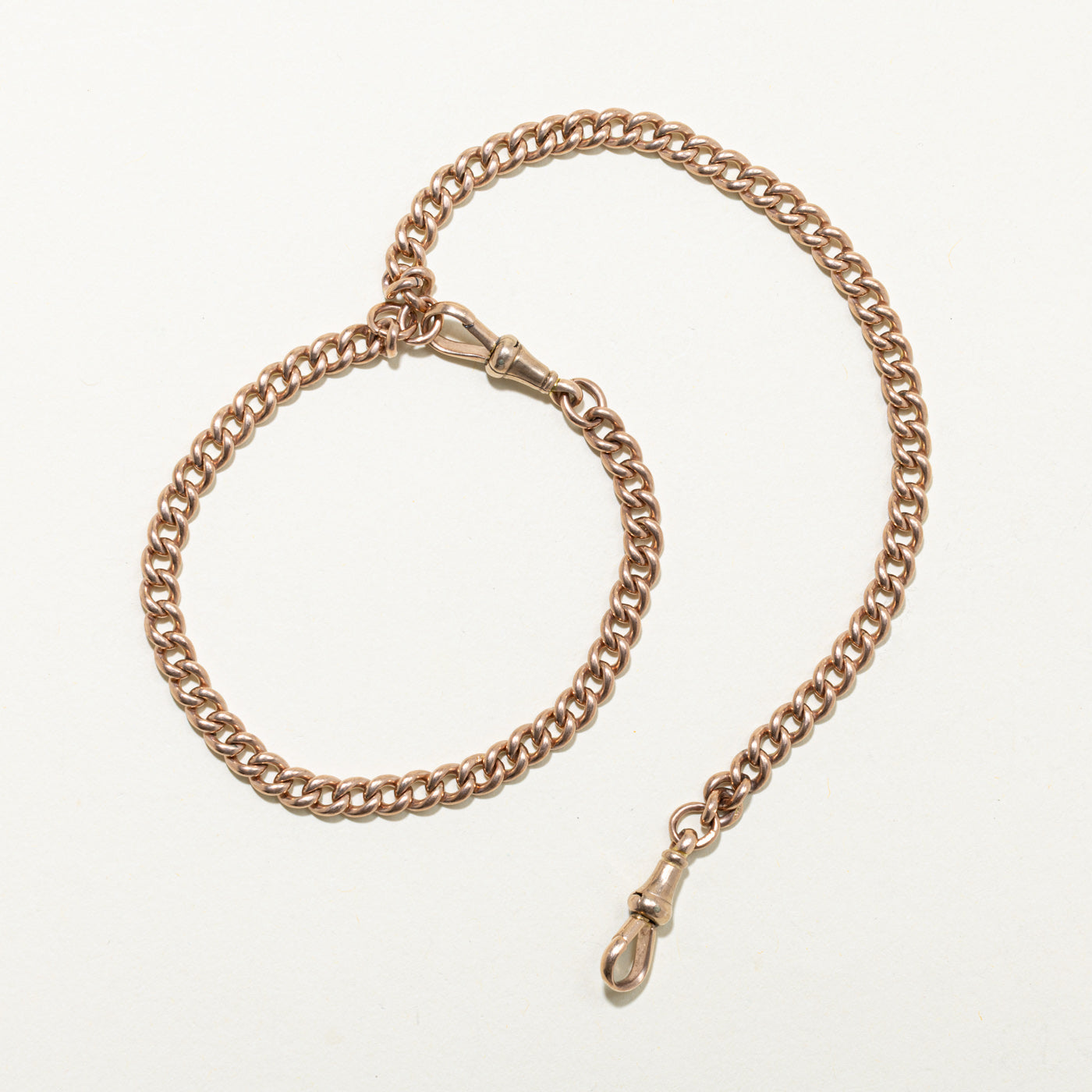 9k Yellow Gold Curb Link Watch Chain | 16"