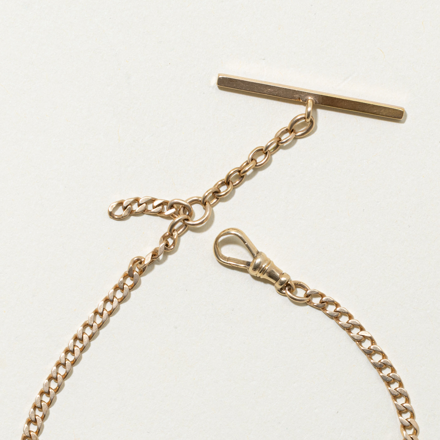 13k Yellow Gold Curb Link Watch Chain | 3mm | 9"