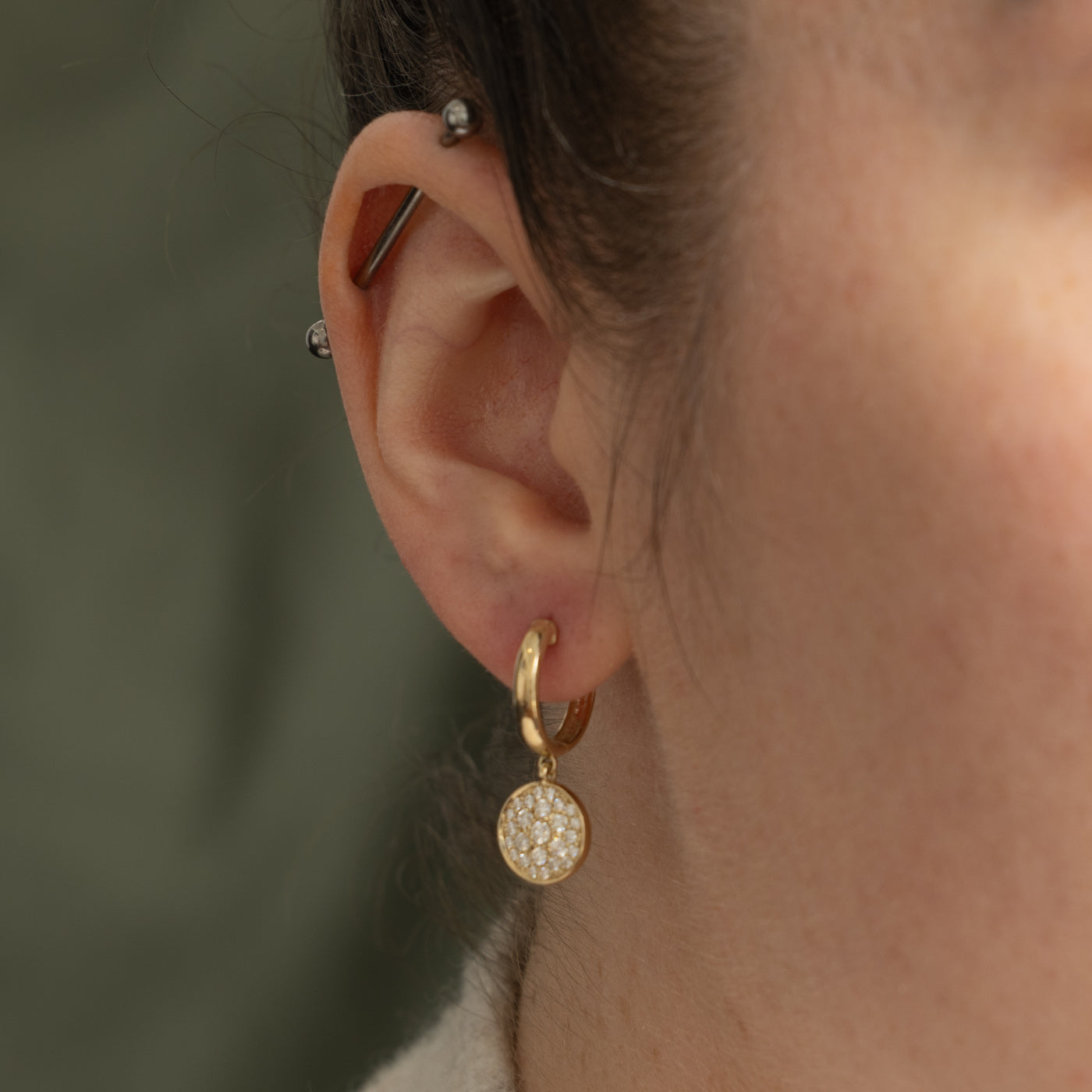 10k Pavé Set Diamond Cluster Drop Earrings | 0.60ctw