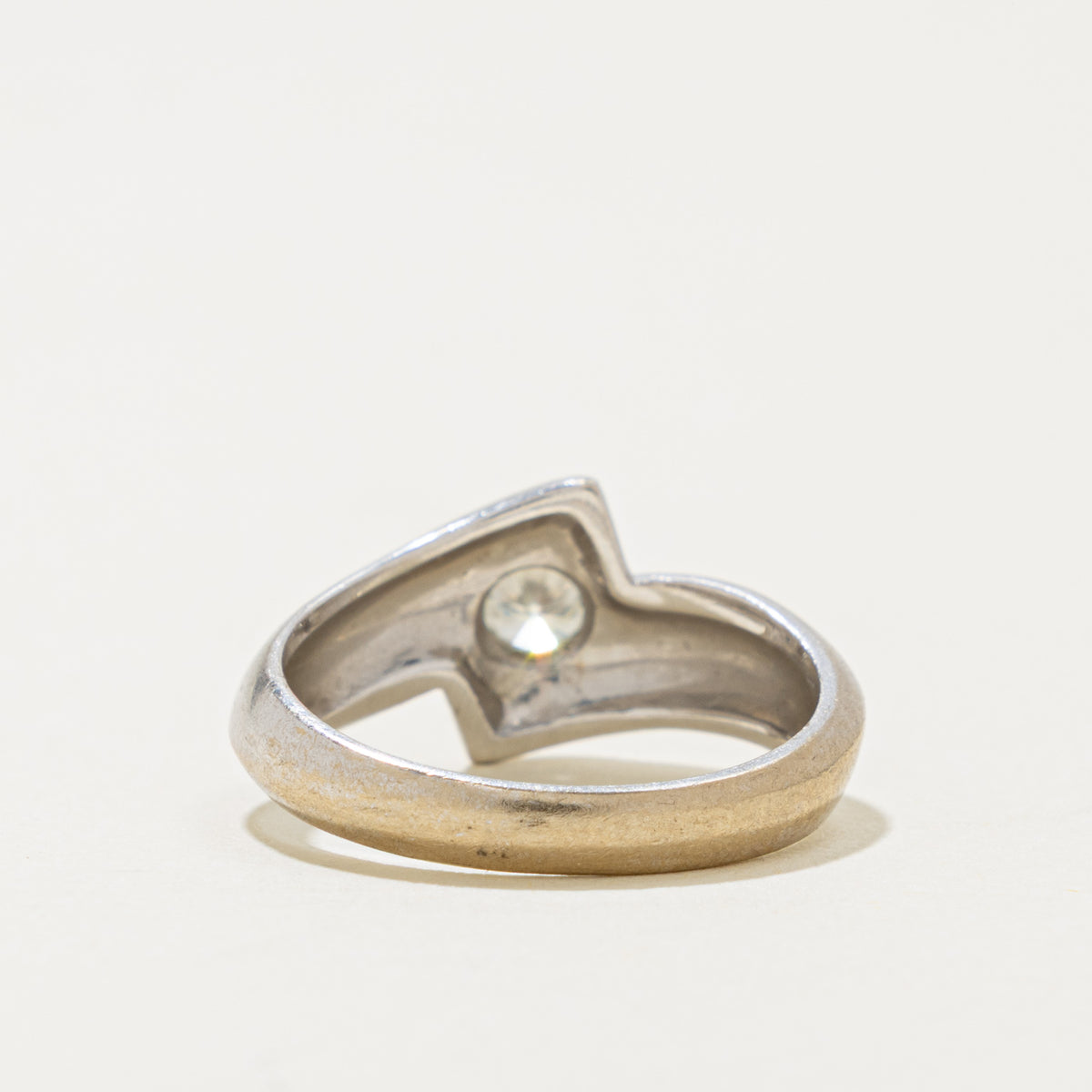18k Solitaire Diamond Knife Edge Bypass Ring | 0.22ct | SZ 6.25