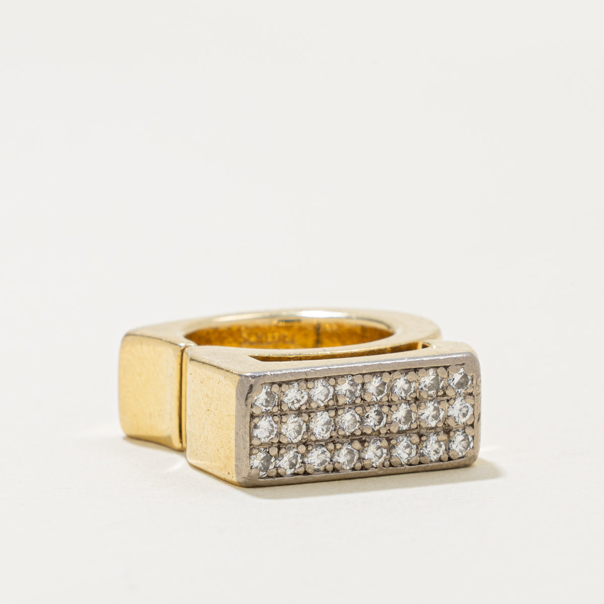 18k Pave Set Diamond Grid Geometric Cocktail Ring | 0.48ctw | SZ 4