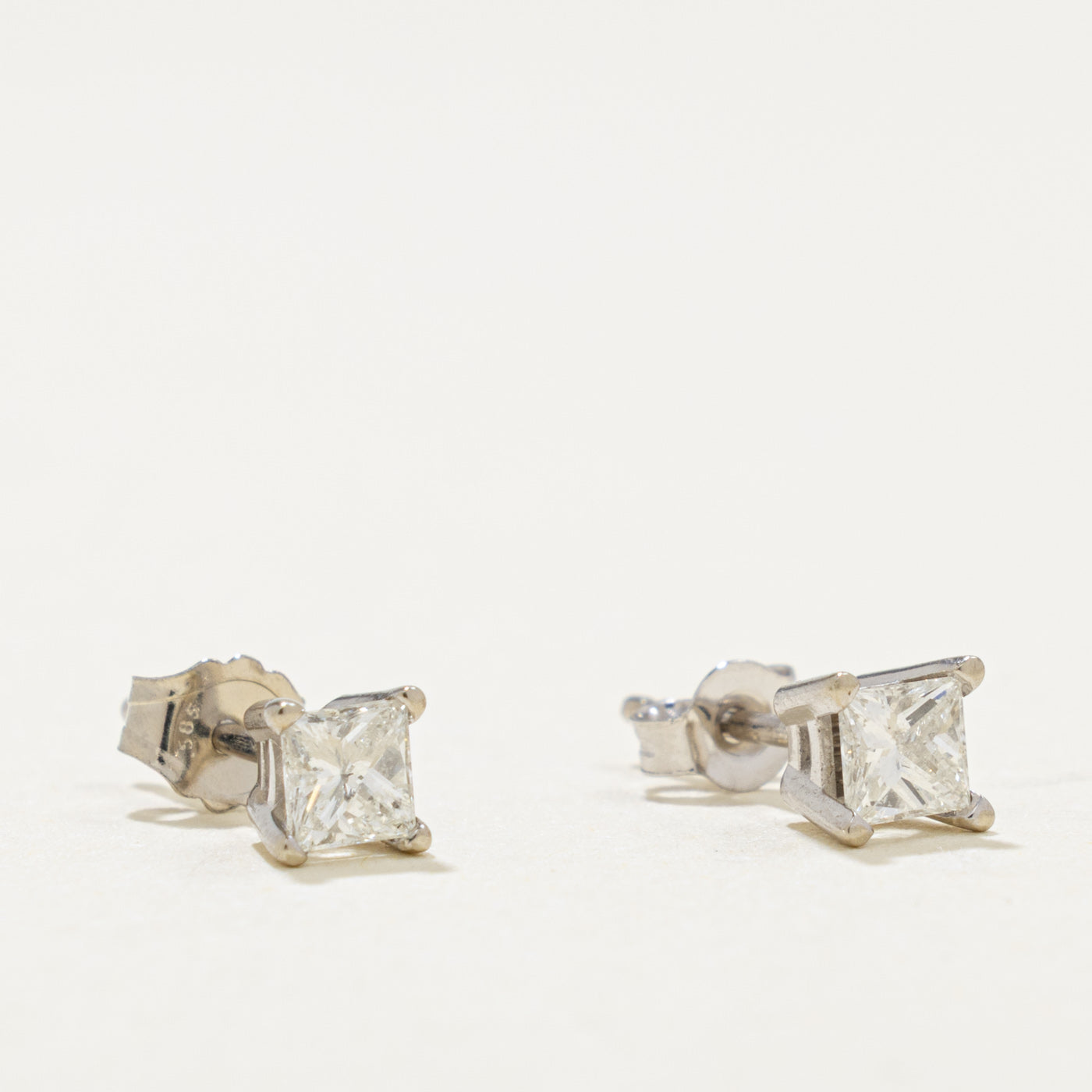 14k Princess Cut Diamond Stud Earrings | 0.33ctw