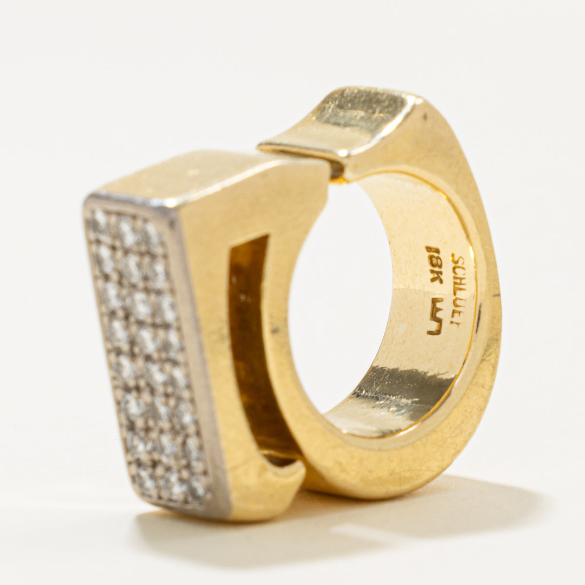 18k Pave Set Diamond Grid Geometric Cocktail Ring | 0.48ctw | SZ 4
