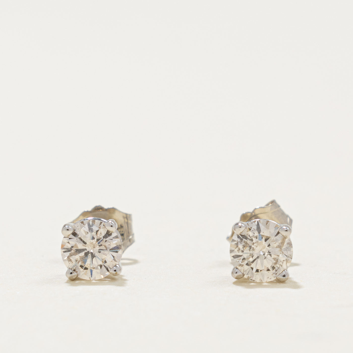14k Round Brilliant Diamond Stud Earrings | 0.45ctw I2 K/L