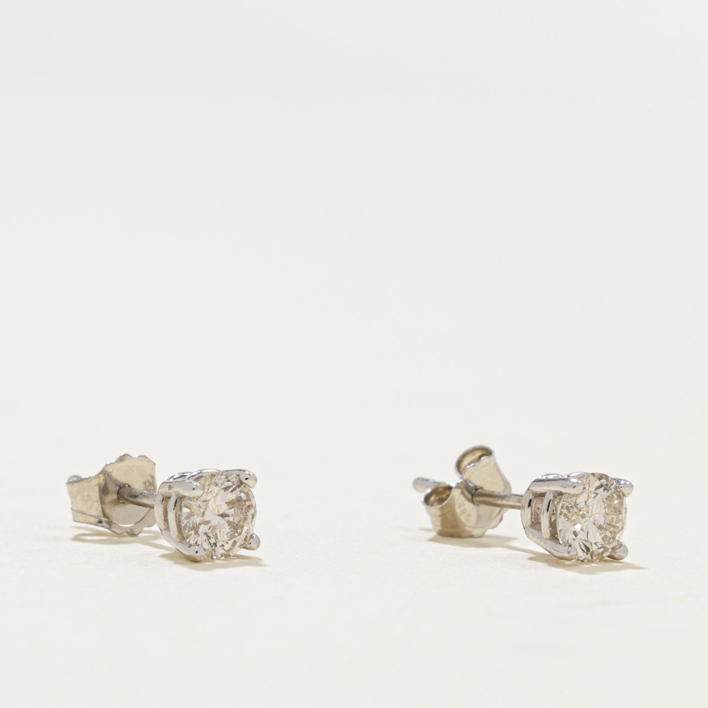 14k Round Brilliant Diamond Stud Earrings | 0.45ctw I2 K/L