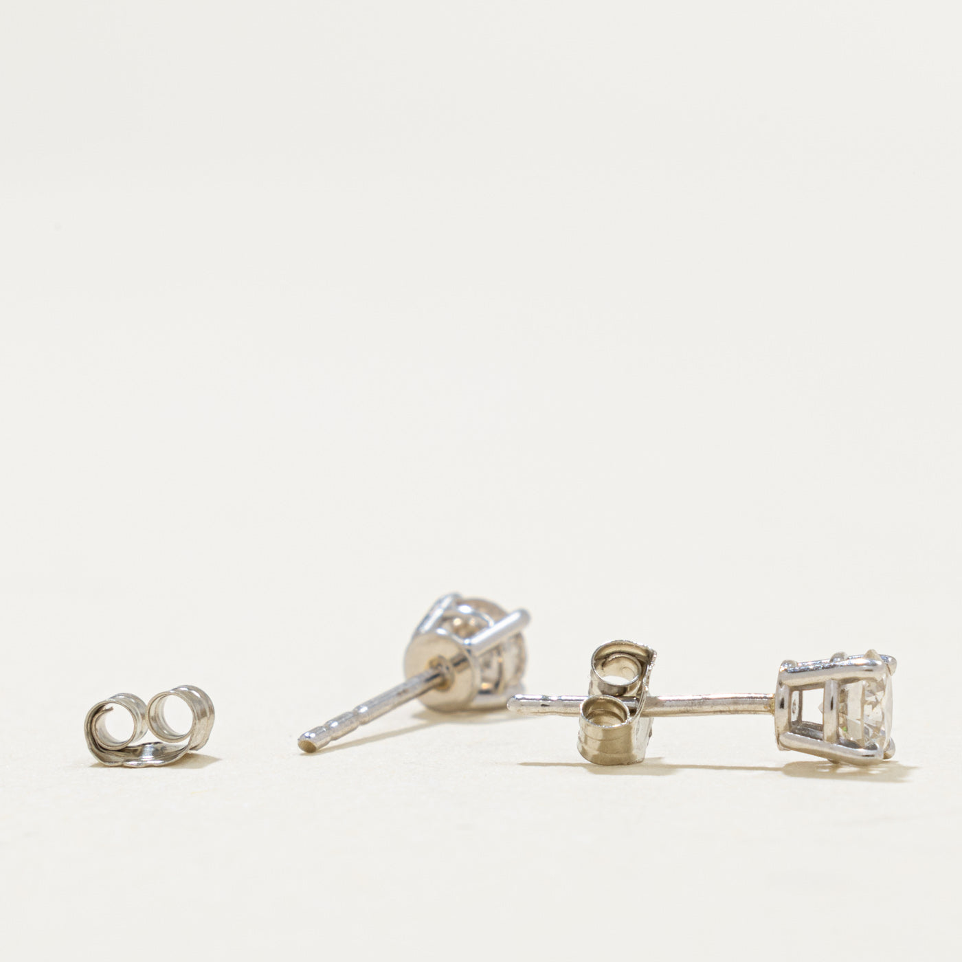 14k Round Brilliant Diamond Stud Earrings | 0.45ctw I2 K/L
