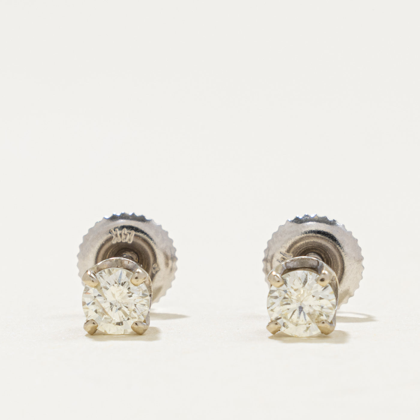 14k Round Brilliant Diamond Stud Earrings | 0.53ctw I1/I2 L/M