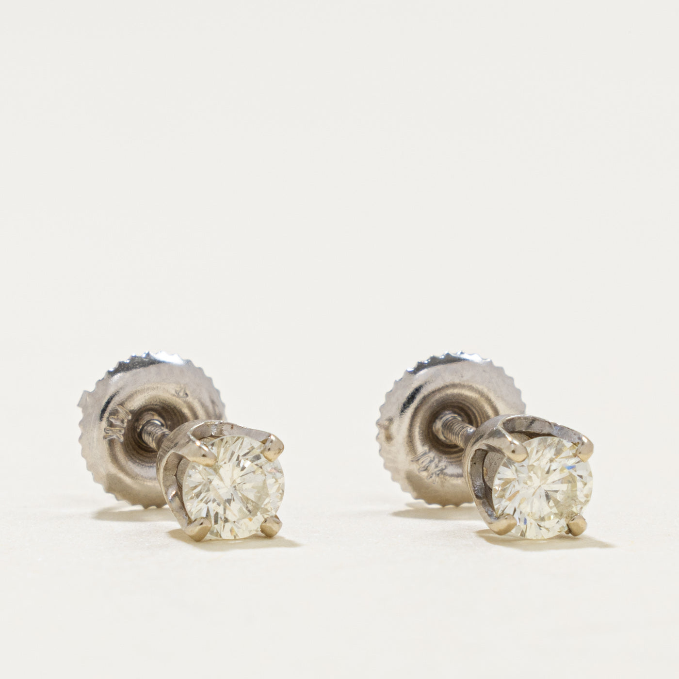 14k Round Brilliant Diamond Stud Earrings | 0.53ctw I1/I2 L/M